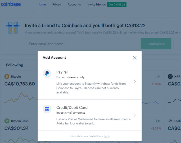 Coinbase-Crypto-Exchange-Deposit-Payment-Methoden