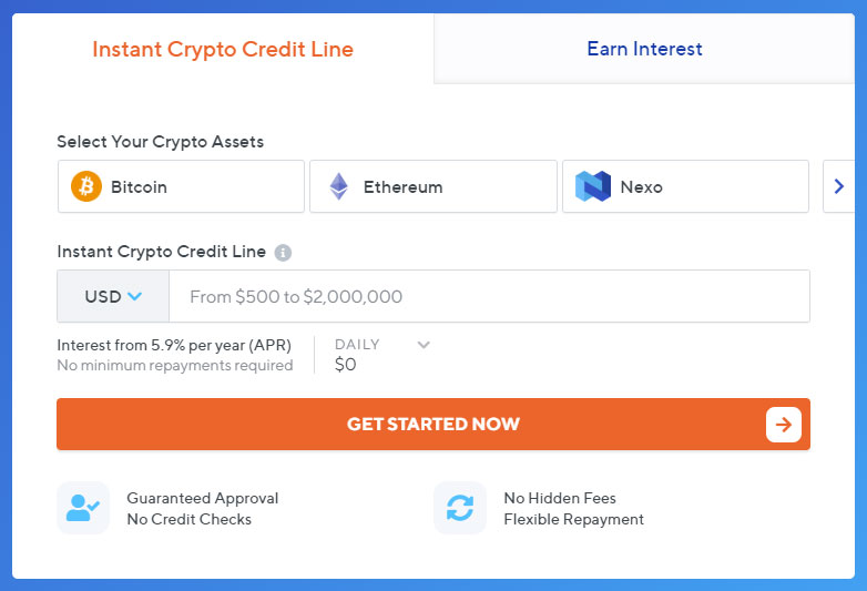 nexo-crypto-loan-request